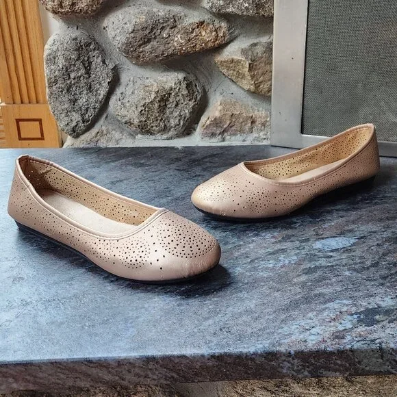 Harborsides Shoes Harborsides Memory Foam Rose Gold Perforated